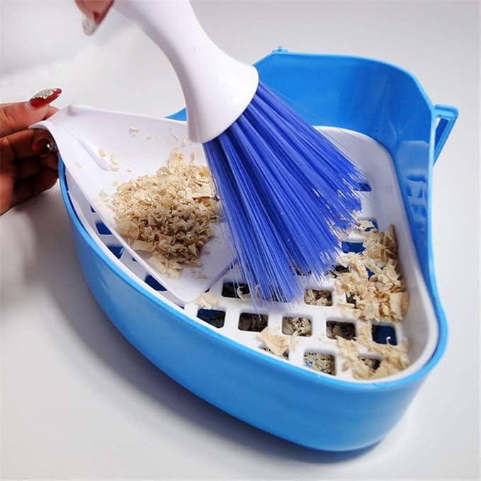 PINVNBY Mini Dustpan and Brush Set, Cage Cleaner for Guinea Pigs, Cats, Hedgehogs, Hamsters, Chinchillas, Rabbits, Reptiles, and Other Small Animals 2 Pack Mini Hand Broom and Dustpan