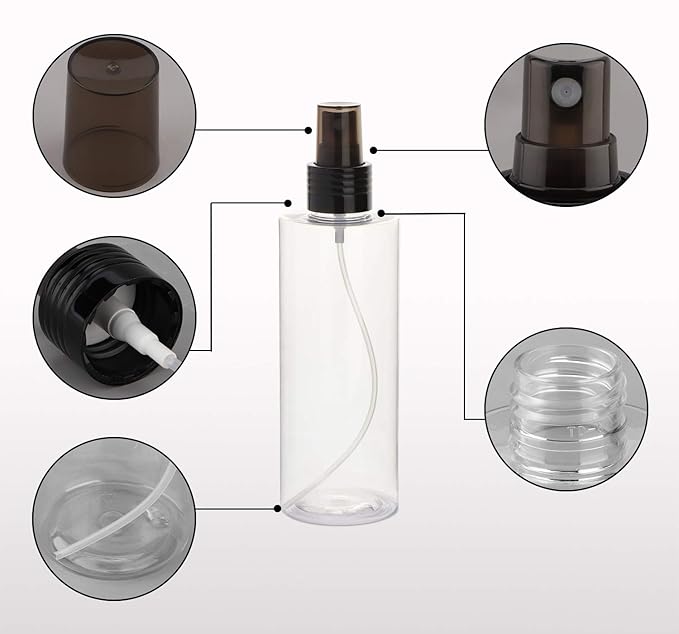 Yebeauty Empty Spray Bottles for Essential Oils, 4oz Refillable Clear Plastic Misting Spray Bottles Atomizer Fine Mister Spray Bottle for Beauty Products, Cleaning, Pack of 2