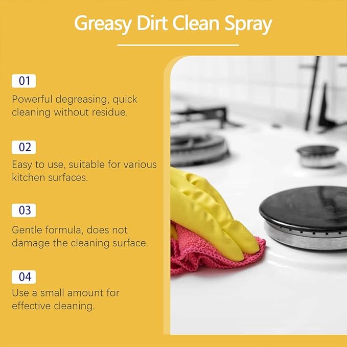 Multifunctional Powerful Kitchen Foam Cleaner, 2025 New All Purpose Oil Stain Cleaning Spray, Powerful Degreasing, Gentle Formula, Perfect Forovens, Grills And Microwaves (2)