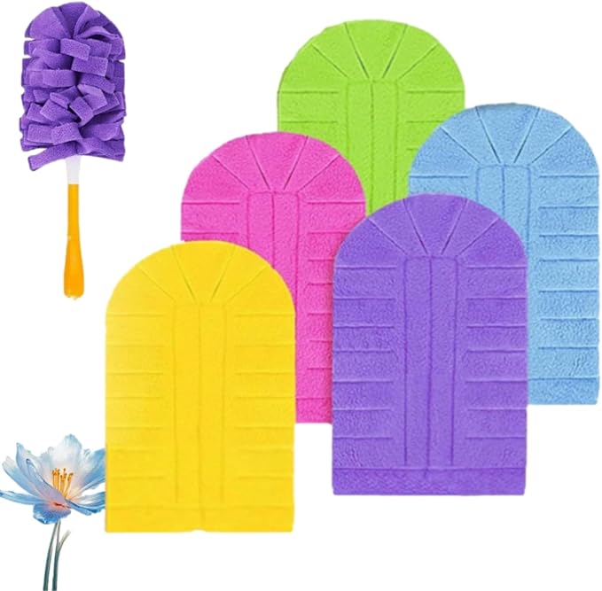 360° Electrostatic Duster Refills — The Sustainable Choice for a Dust-Free Home, Reusable Electrostatic Microfiber Duster Refills, Duster Refills Washable for Hand Duster (5pcs)