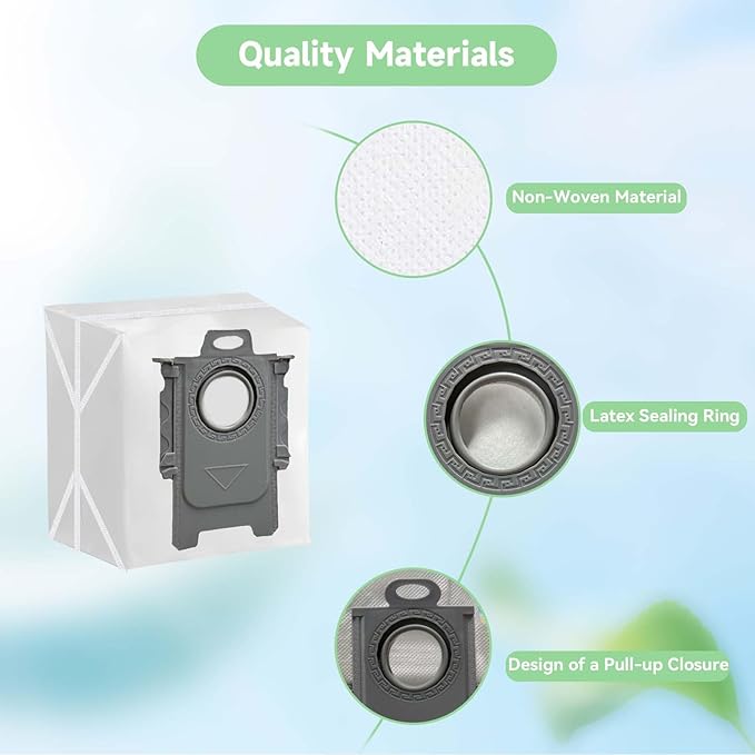 20 Pack Q7 M5+ Dust Bags for Roborock Q7 M5+, Q5 Max+, Q10 S5+, Q10 X5+, Q8 Max+, Q7 Max+, S7 Max Ultra, S8+ Robot Vacuum – Large Capacity Disposable Bag Accessories