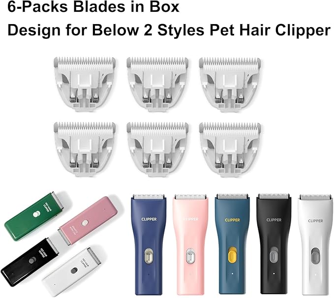 Founouly 6-Packs Home Professional Pet Dog Cat Grooming Clipper Replacement Blades Only