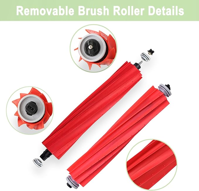 Bvhonwe 20 Pack Roborock Q7 Replacement Parts Compatible for Xiaomi Mi Mijia Roborock Q7 Q7+ Q7 Max Q7 Max+ Vacuum Cleaner,2 Main Brush, 6 Filter, 8 Side Brush, 4 Mop Cloth