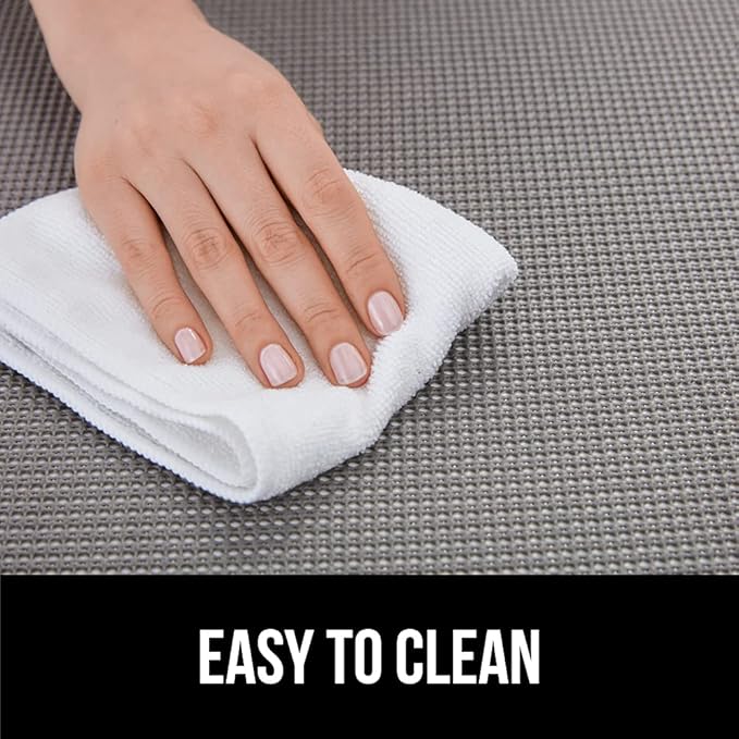 GORILLA GRIP powerGRIP Drawer Shelf and Cabinet Liner, Thick Strong Hold, Non-Adhesive Liners Protect Kitchen Cabinets and Cupboard, Bathroom Drawers, Easy Install, Breathable Mat, 17.5" x10', Black
