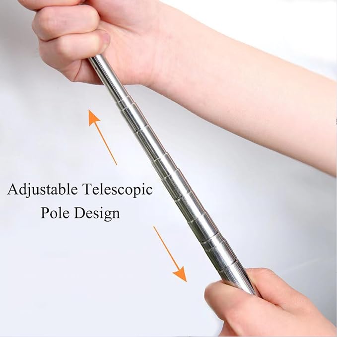 TopHomer 5 Pieces Retractable Gap Dust Cleaner Brush with Washable and Removable Duster Cloth for Cleaning Under Appliances Furniture Couch Fridge (Grey)