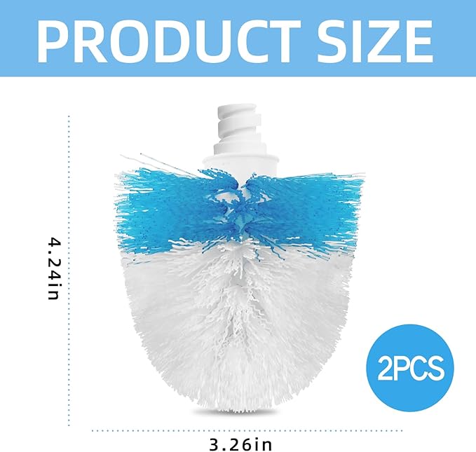 2 Pack Toilet Brush Replacement Head Compatible with OXO Good Grips Toilet Brush, Toilet Brush Refills for OXO Toilet Brush Only, Plastic Toilet Brush Head & Nylon Material