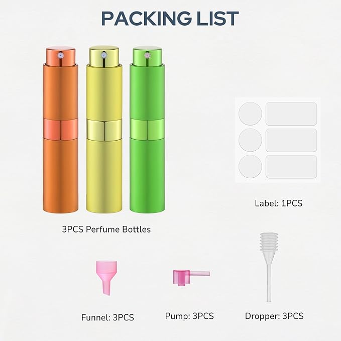 Perfume Atomizer Travel Bottle Refillable: Cologne Sprayer Portable for Men - Mini Spray Empty for Refill - 8ml Small Size Green