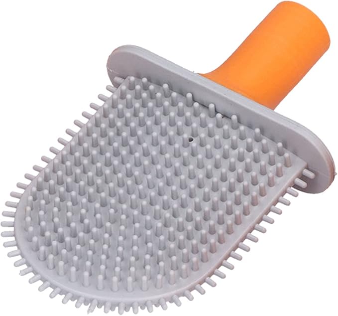 KJAOYU Silicone Toilet Brush,Wall-Mounted Toilet Brush Drying Holder Set - with Detachable Handle Cleaning Tool for Home Hotel Bathroom - Orange(Orange)