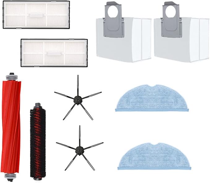 Accessories Kit Compatible for Roborock S7/Pro/MaxV//MaxV Plus/Maxv Ultra G10 G10S G10SPRO Robot Vacuum Cleaner Replacement Parts, Main Side Brush Self-Cleaning Rolling Brush Filter Dust Bag Mop Pad