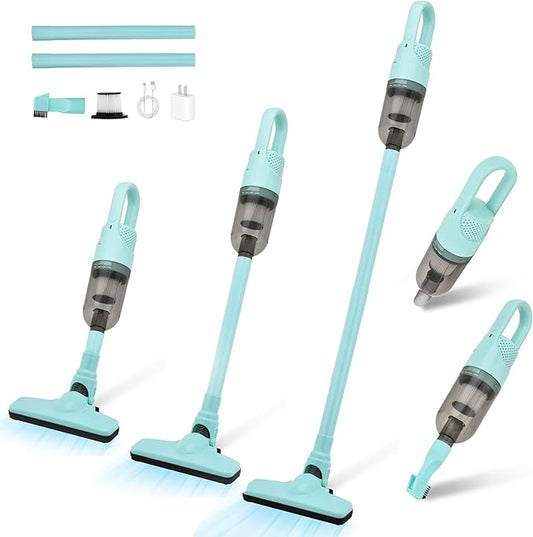 TROURAY Handheld Vacuum Cleaner,Ultra-Lightweight Mini Portable Vacuums for Home, 6 in 1 Stick Vac Cleaners for Car,Pet Hair(Green Cordless)