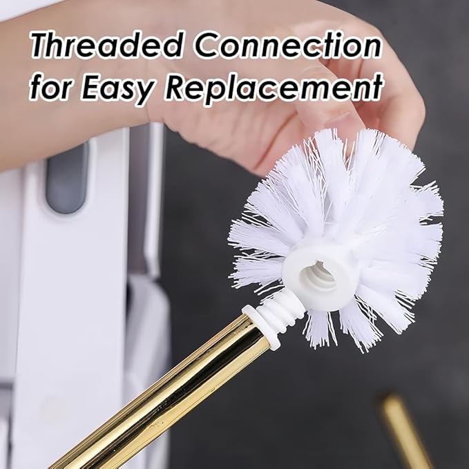 Toilet Brush and Holder Set - Toilet Bowl Brush and Holder with Sturdy Bristles Bathroom Accessories Toilet Cleaner Brush for Bathroom (Black)