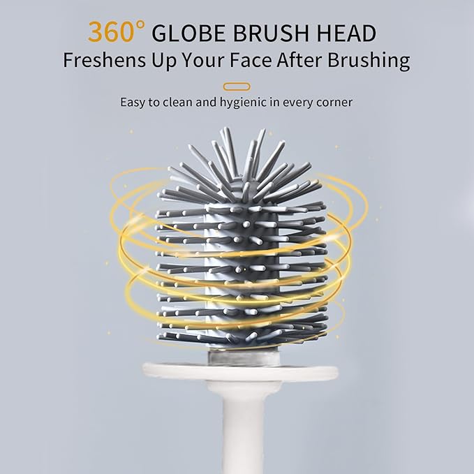 MOUMOUTEN Toilet Brush Set, Bathroom Accessories, Toilet Bowl Cleaners, Deep Cleansing Multifunctional Hanging Toilet Brush Set for Bathroom(Pearl White)