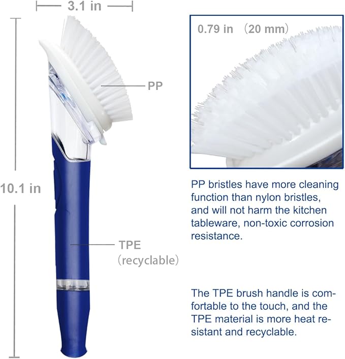 CELOX Dish Brush with Soap Dispenser, Scrub Brush for Kitchen Cleaning