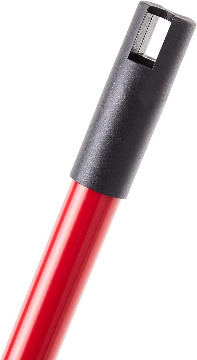 Amazon Basics Angle Broom With Metal Handle, 6-Pack, Black & Red