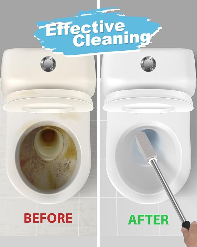 22" Long Pumice Stone Toilet Bowl Cleaner - Toilet Pumice Stone with Stainless Handle - Bathroom Cleaner Toilet Brush - Hard Water Stains Remover for Toilets, Bathtubs, Kitchen, Pool, Tile Cleaning