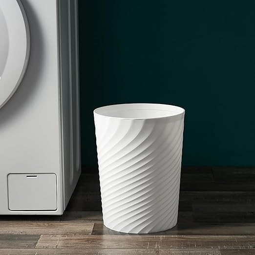 Small Bathroom Trash Can 1.8 Gallon Waste Basket 2 Pack Garbage Can for Toilet Office Bedroom, White