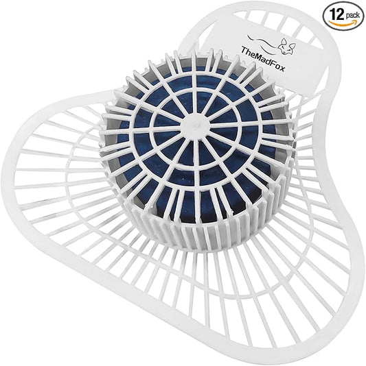 Urinal Screen Deodorizer (12 Pack),Urinal Cakes with Block Long-Lasting Ocean Breeze Scent,Anti-Splash Urinal Screens for Men Bathroom Airport Office Mall Hotel