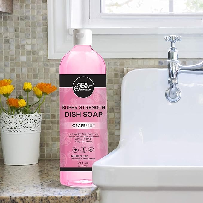 Fuller Brush Super Strength Dish Soap ? Economical ? Use Much Less ? For Dishes, Glasses, Silverware, Utensils, Pots, Pans, Countertops, Tables ? Invigorating Fragrance (Grapefruit) 6 Pack