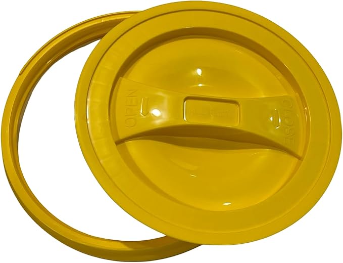 House Naturals 2 Gallon Purple Food Grade BPA Free Made in USA Bucket with Screw On Lid - Pack of 3 (Yellow lids)