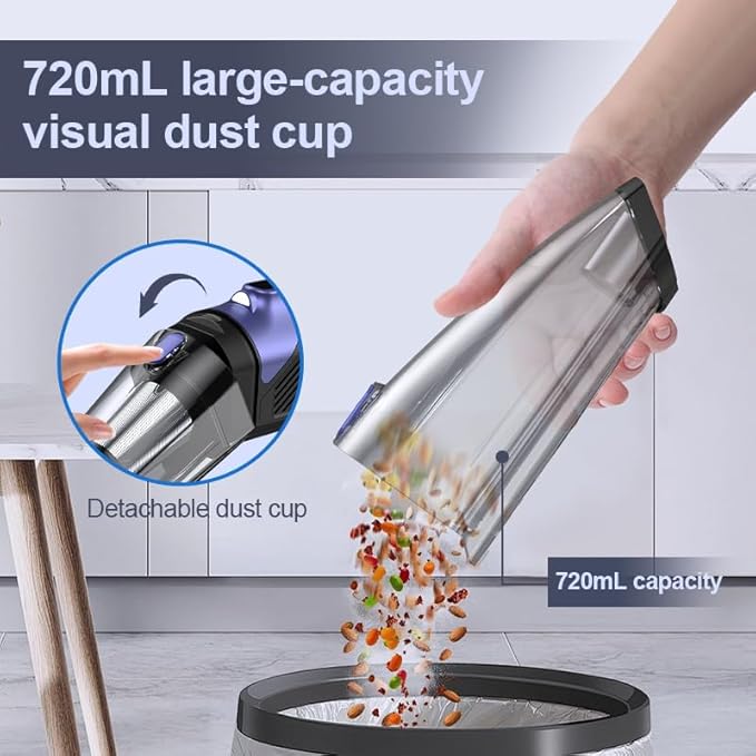 HOMEFISH Handheld Vacuum Pet Hair Cordless 10400mah High Power Car Couch Vacuum Rechargeable Portable Hand Held Vacuum Cleaner Machine for Car Home Office & Pet