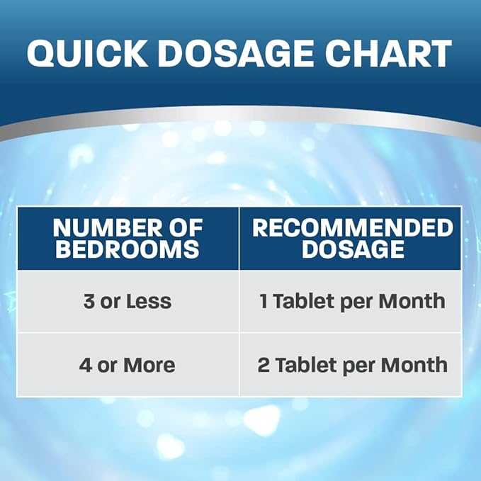 Septic Tank Cleaner Treatment, Bacteria x Natural Enzyme Flushable Bio Tabs, Rid Sewage Waste & Clean Field System, 1 Year of Tablets