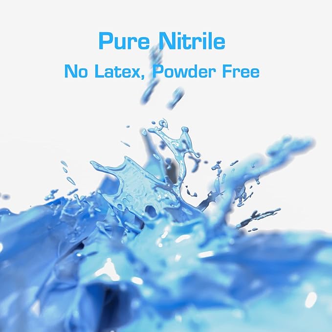 Disposable Nitrile Gloves Powder & Latex Free 3 mil Non-Sterile Nitrile Exam Gloves Light Duty Cleaning Gloves, X-Large, Box/100