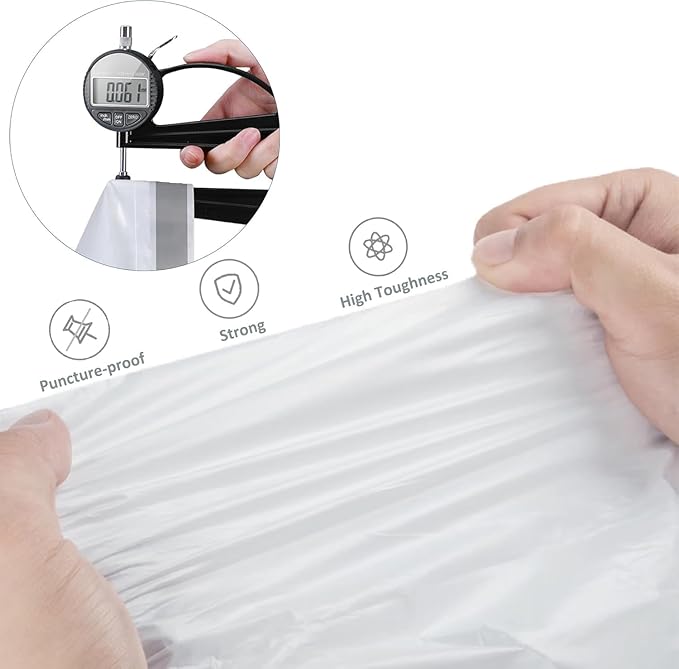 18 Gallon 100 Count Compactor Kitchen Trash Bags 1.2 Mil THICK Heavy Duty Reinforced Drawstring Fits 13-18 Gallon Compatible with Kitchenaid, Whirpool, GE 15 Inch Compactors Tear & Leak Resistant