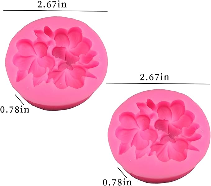 Wehous 2PCS Flower Silicone Mold 3D Cute Flower Resin Candle Molds for Candle Making Silicone Fondant Chocolate Cake Decorating Mold Candle Soap Wax Resin Concrete Clay Casting Craft Mould