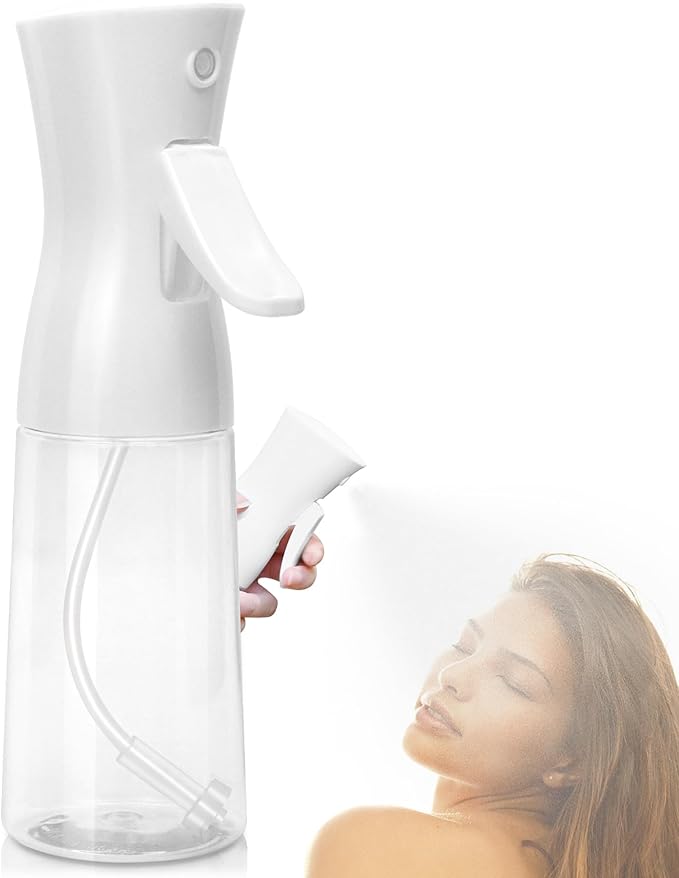 Spray Bottle For Hair,Continuous Water Mister for Hairstyling, Salons, Cleaning, Plants,Essential Oil Scents,Ultra Fine Mist Sprayer,6.8 OZ /200 ML-White(Christmas Gifts)