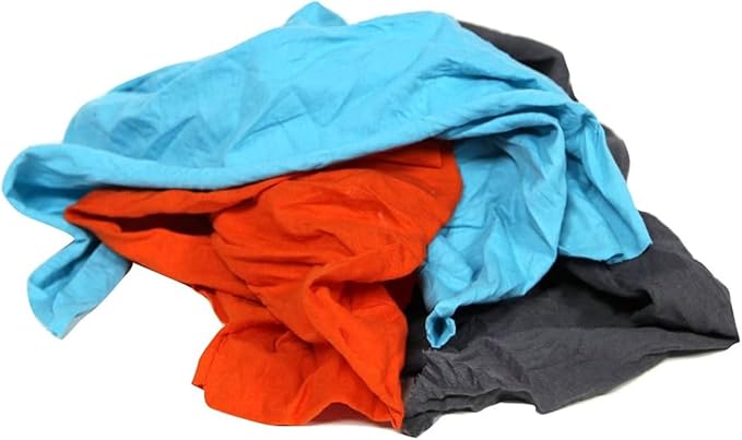 Premium Color Knit Cleaning Rags (50 lbs. Box) – Shop Rags Bulk for Workshops, Mechanics, Painters, and Home Use, Multipurpose Cotton T-Shirt Rags