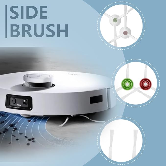Accessories for ECOVACS DEEBOT T10 Plus Robot Vacuum Cleaner, T10 Plus Replacement 21 Pcs, 1 Main Brush, 4 HEPA Filters, 3 Dust Bags,4 Mop Pads,8 Side Brushes Accessories Kit