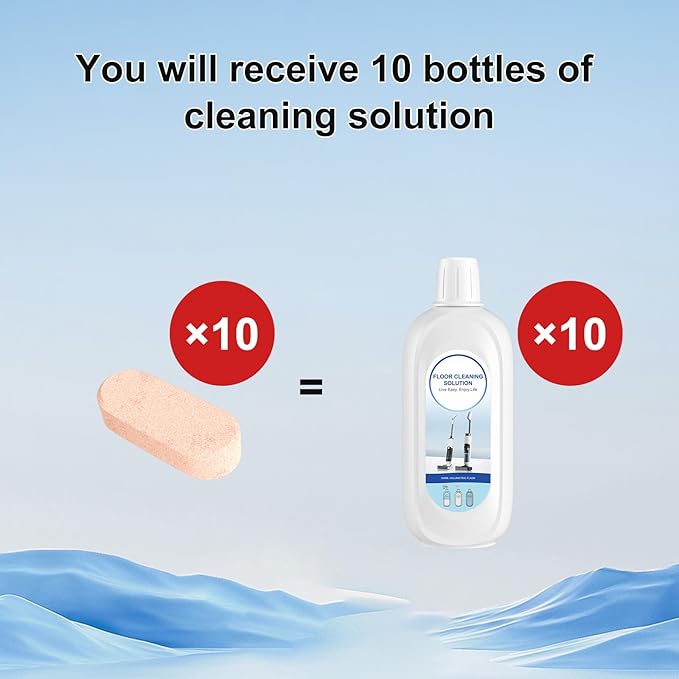 Nukisa 10 Bottles Compatible with Tineco Cleaning Solution Pet 500ml Per Bottle Orange Scents Floor Cleaner Compatible with All Robot Vacuums with Mopping and Cordless Wet/Dry Vacuum (Orange Scents)