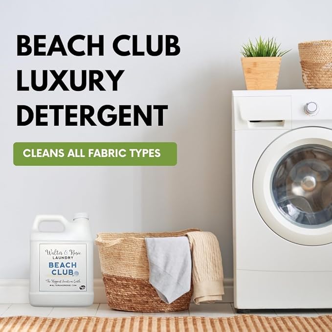 Walter & Rosie Beach Club Luxury Laundry Detergent - Park Inspired Scent with Green Notes & White Jasmine - Highly Fragrant Laundry Detergent - The Happiest Detergent on Earth - 16 Oz