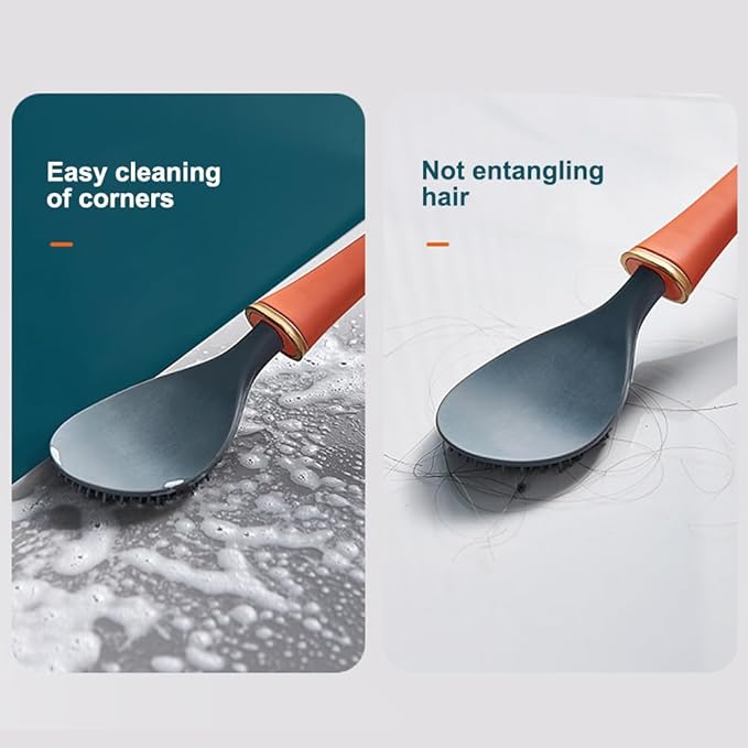 Silicone Toilet Brush & Holder Set, Deep Cleaning Wall Mounted Toilet Cleaner with Base & Adhesive Sticker for Home Bathroom