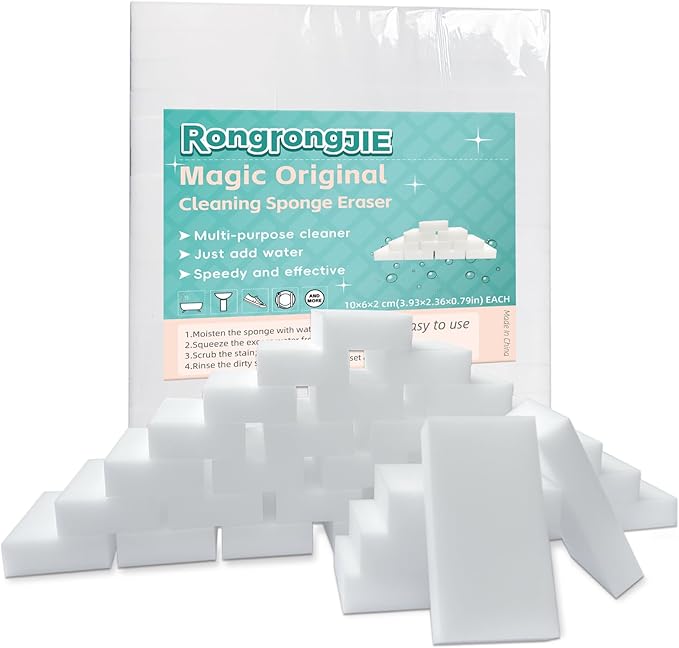 Magic Sponge Eraser, 51 Pcs Melamine Foam Sponges in Bulk, Multi-Functional Household Scrub Cleaning Pads for Kitchen, Bathroom, Furniture, Tub, Sink, Floors, Baseboards, Shoes, Walls