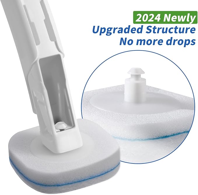 oshang Disposable Toilet Brush - Toilet Bowl Cleaner, Toilet Cleaning Supplies, Toilet Brush with Holder, 14 Refills for Deep Cleaning and Hygienic Bathroom Maintenance