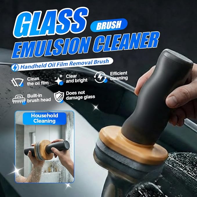 Handheld Glass Oil-Film Remover, 2026 Upgrade Glass Emulsion Cleaner, New Glass Cleaning Board, Automotive Oil Film Cleaning Brush for Car Windows (4, Medium)