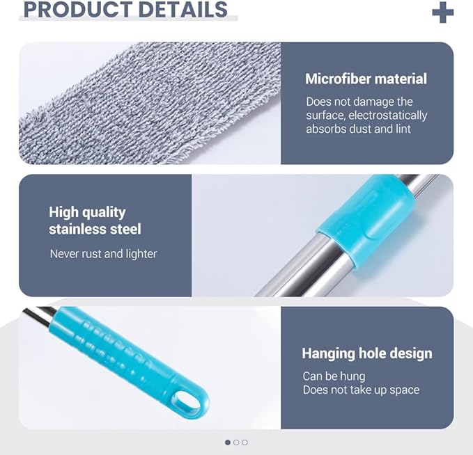 Retractable Gap Dust Cleaner, 2025 New Extendable Microfiber Duster with Bendable & Removable Head, Washable Dusting Brush for Home, Kitchen, Car & Hard-to-Reach Areas (1)