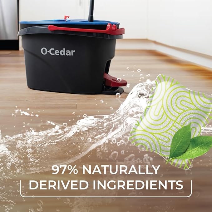 O-Cedar System Easy Wring Spin Mop & Bucket with 3 Extra Refills with Citrus Pac (Variety Pack)