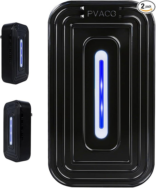 2 Pack 8-Emitter Negative Ion Air Purifier, Plug in Ionic Air Cleaner with Blue Light Quiet and Energy Saving Air Ionizers for Home Office Bedroom Bathroom Living Room and Pet Room(2,Black)