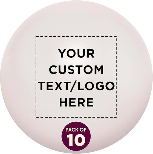 Custom Stress Balls for Adults, 10 Pack, Personalized Text, Logo, Hand Exercise, Perfect for Your Desk, Office, or Home, White
