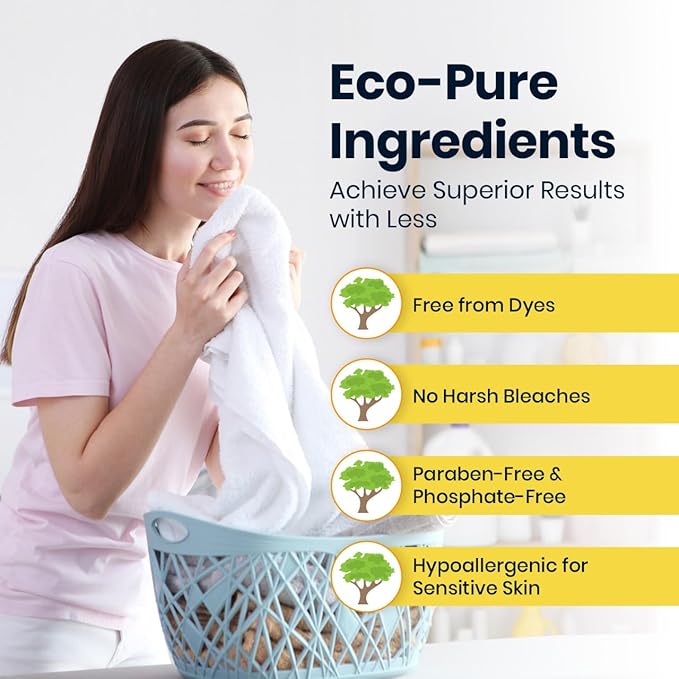 Eco-Friendly Laundry Detergent Sheets, 60 Loads (30 Sheet) Fragrance Free Laundry Sheets Detergent, Concentrated Washer Detergent, Plastic Free Travel Laundry Detergent