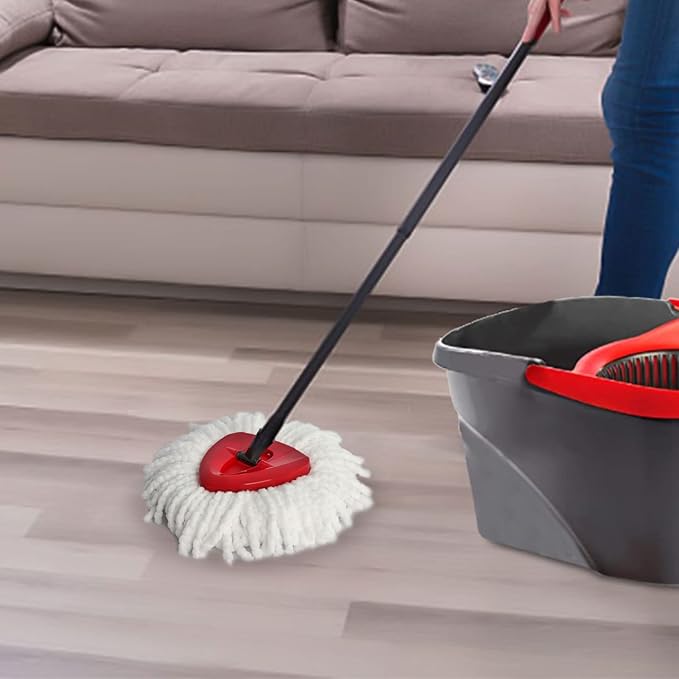 Spin Mop Replacement Head - 6 Pack EasyWring Mop Refills with Base Compatible with O-Cedar Triangle Spin Mop, Microfiber Mop Replace Head Easy Cleaning Floor Head Mop for Floor Cleaning