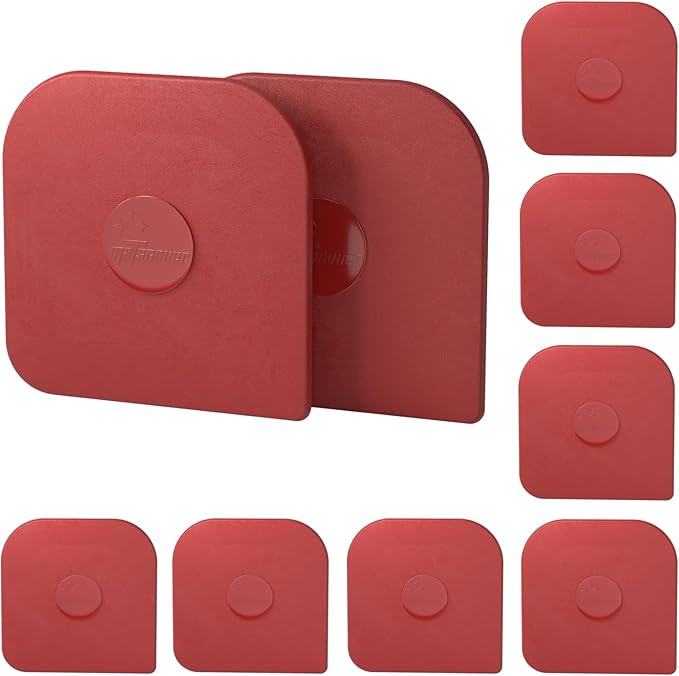 Pan Scraper, 10 Pcs Pot Scraper Plastic, Pot Scraper Non Scratch for Cast Iron, Pot and Pan Cleaning, Sturdy Scraper Kitchen Tool, Red
