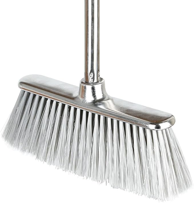 GLOHOO Indoor Soft Bristles Angle Sweeping Broom with Long Handle for Kitchen Hardwood Floor Cleaning (Broom)