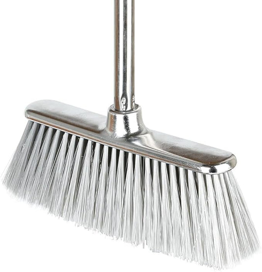 GLOHOO Indoor Soft Bristles Angle Sweeping Broom with Long Handle for Kitchen Hardwood Floor Cleaning (Broom)