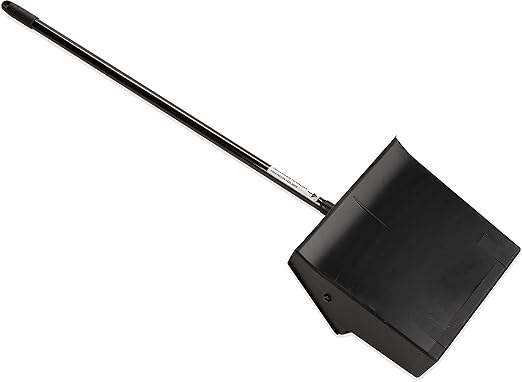 Carlisle FoodService Products Duo-Pan Upright Dust Pan with Serrated Yoke for Home, Restaurants, Kitchen, Lobby, And Office, Plastic, 30 Inches, Black