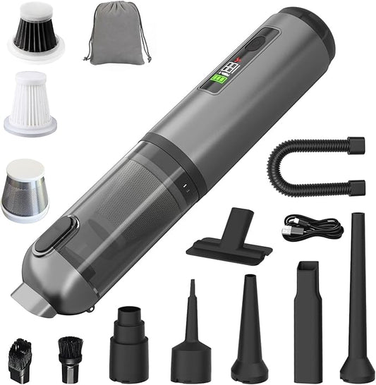 KedeeSparkle Cordless Car Vacuum Cleaner, 22000PA High Power Portable Handheld Car Vacuum & Air Duster, Mini Vacuum with LED Display, for Home, Office, Camping