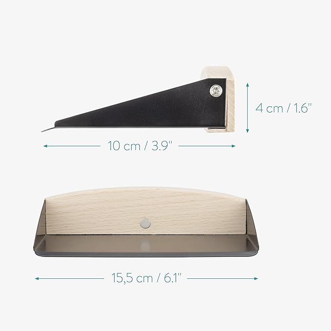 Navaris Small Dustpan and Brush Set - Wooden Mini Dust Pan Brush for Sweeping Table Tabletop - Compact Horsehair Brush for Sweeping Countertop - Black