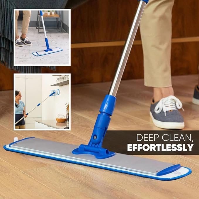 Microfiber Wholesale 20 inch Microfiber Mop Pads - Machine Washable, Reusable, Refills & Replacement Wet Mop Heads Compatible with Any Microfiber Flat Mop System (3 Pack)